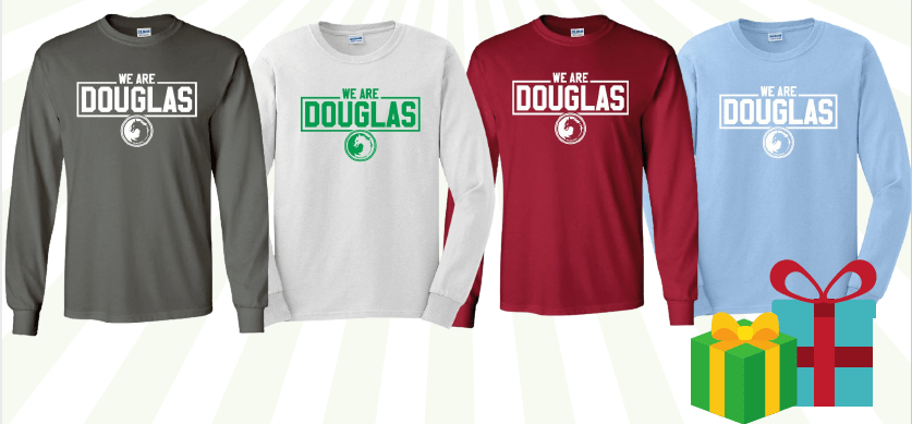 sampling of Douglas Elementary School long-sleeve T-shirts